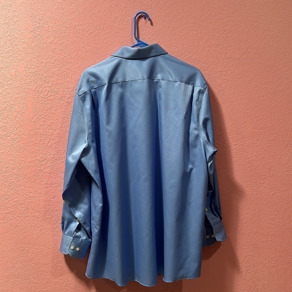 JOSEPH ABBOUD Blue Formal Long Sleeve Button Down Shirt 100% Cotton Size 32/33 - Picture 3 of 5